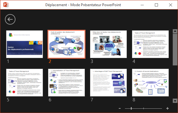 Toutes les diapositives du mode Présentateur PowerPoint 2016
