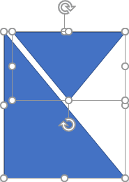 Deux formes de triangle sélectionnées dans PowerPoint 2016