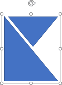 Deux formes de triangle groupées dans PowerPoint 2016