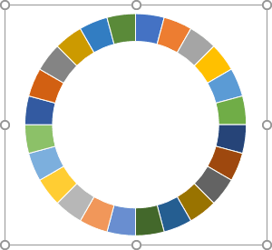 Le graphique pour 24 parties dans PowerPoint 2016
