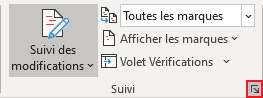 Le groupe Suivi dans Word 365