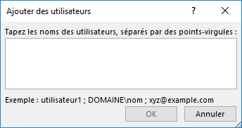 Ajouter des utilisateurs dans le document dans Word 2016