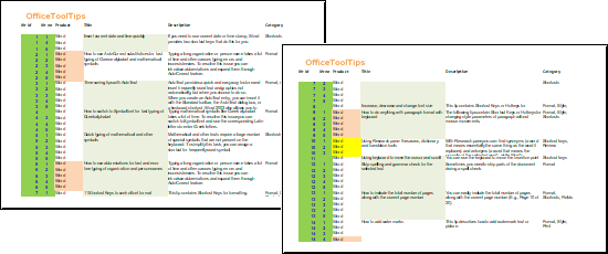 Un exemple de les lines sélectionnées pour Imprimer dans Excel 365