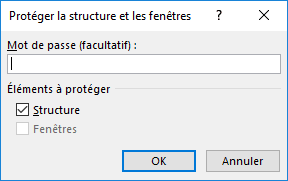 Protéger la structure et les fenêtre dans Excel 2016