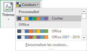 Des couleurs personnalisées dans Excel 2016