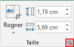 Le groupe Taille dans Excel 2016