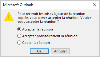 Le message dans Outlook 365