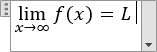An equation with a limit in Word 2016