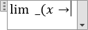 Équation avec une limite 1 dans Word 2016