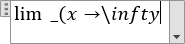 Équation avec une limite 2 dans Word 2016
