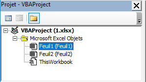 Projet - VBAProjet dans Excel 2016