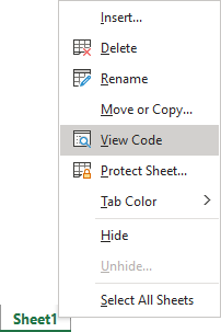 Visualiser le code de la feiulle de calcul dans Excel 365