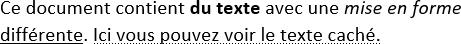 L'exemple 2 de mise en forme différentes dans Word 2016