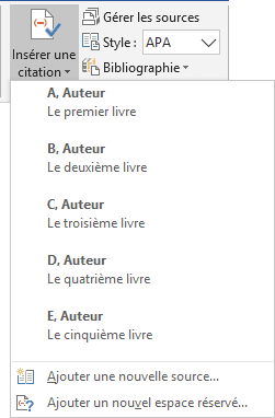 La citation dans Word 2016