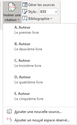 La citation dans Word 365