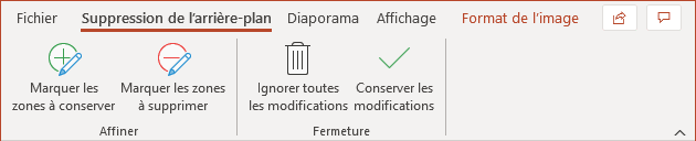 L'onglet Suppression de l'arrière-plan dans PowerPoint 365