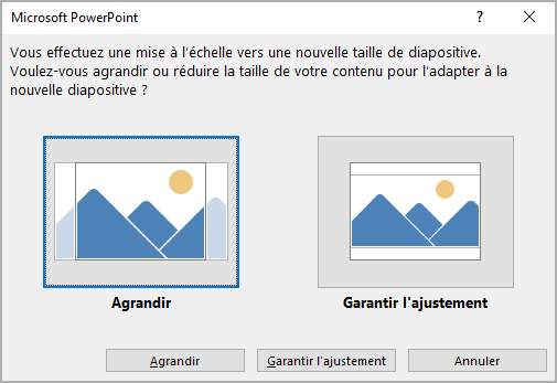 Redimensionner les diapositives dans mode Normal PowerPoint 365