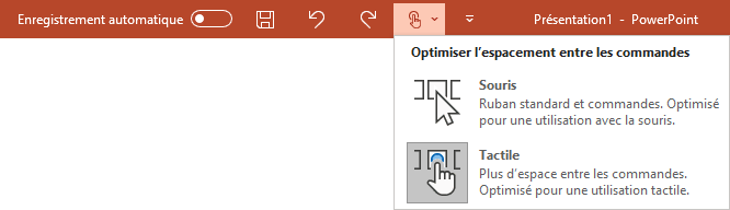 Optimiser l'espacement entre les commandes dans PowerPoint 365