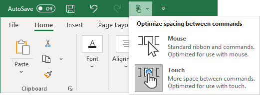 Optimiser l'espacement entre les commandes dans Excel 365