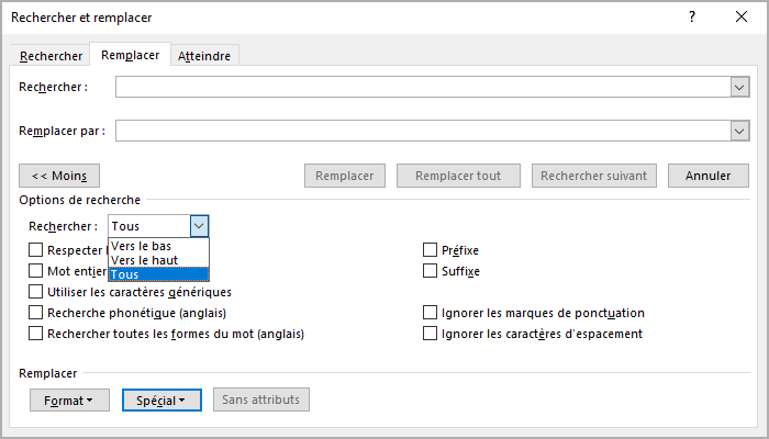 Rechercher et remplacer les caractères spéciaux dans Word 365