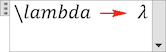 Le symbole lambda dans equation Word 2016