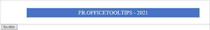 L'exemple de informations en en-têtes dans Word 365