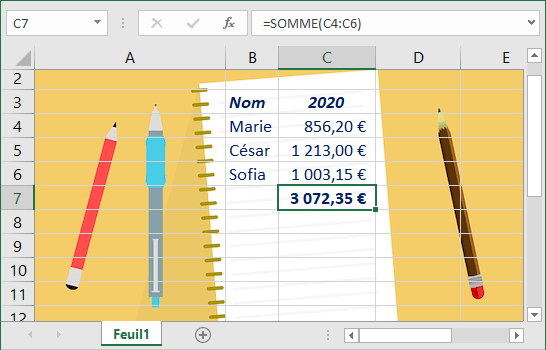 L'image d'arrière-plan à la feiulle de calcul dans Excel 2016
