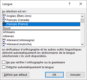 Toutes les erreurs trouvées dans Word 365