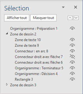 Le volet Sélection dans Word 365