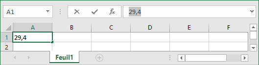 Résultat dans la barre de Formule Excel pour Microsoft 365