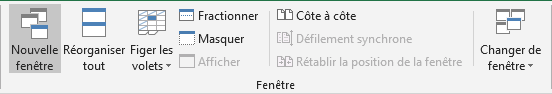 Le groupe Fenêtre dans Excel 2016