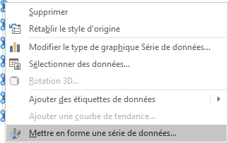 Mettre en forme une série de données Excel 2016