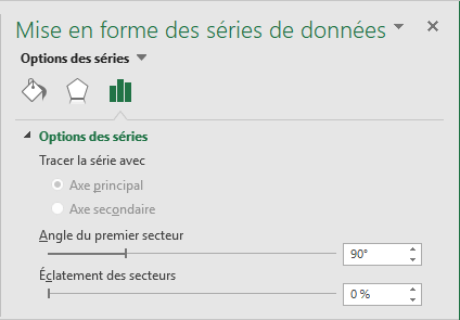 Mise en forme des séries de données dans Excel 2016