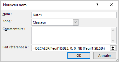 Nouveau nom La_date Excel 365