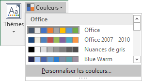 Personnaliser les couleurs Excel 2016