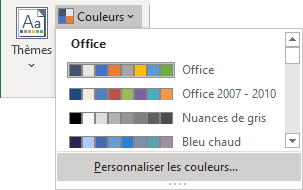 Personnaliser les couleurs Excel 365