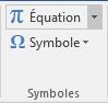 Le bouton Équation dans Word 2016