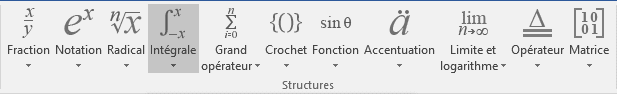 Intégrale équation Word 2016