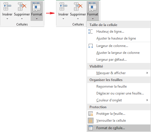 Format de cellule dans Excel 2016