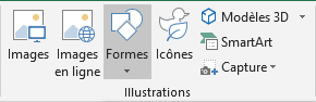 Formes dans Excel 2016