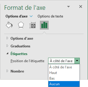 Position de l'étiquette dans Excel 365