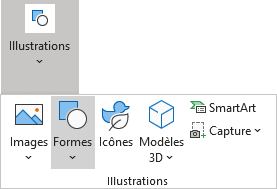 Formes dans Excel 365