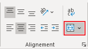 Le groupe Alignement Excel 365