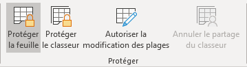 Protéger la feuille dans Excel 365