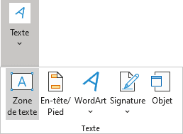 Zone de texte dans Excel 365