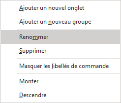 Renommer de Nouvel onglet dans Options Outlook 365