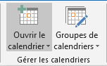 Ouvrir le calendrier dans Outlook 2016