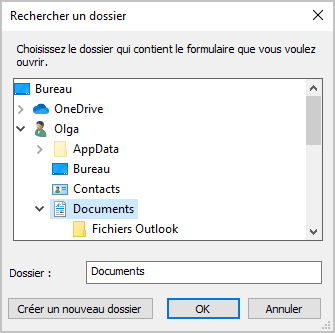 Rechercher un dossier dans Outlook 365