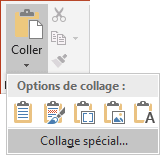 Le bouton Collage spécial dans PowerPoint 2016