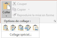 Le bouton Coller dans PowerPoint 2016